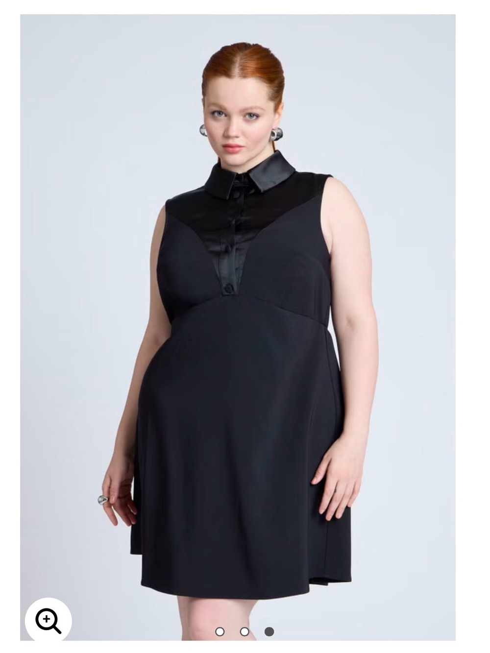 Eloquii Black Sleeveless tuxedo Dress size 14 NWT